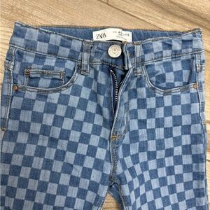 Zara Kids Checkered Blue Jeans